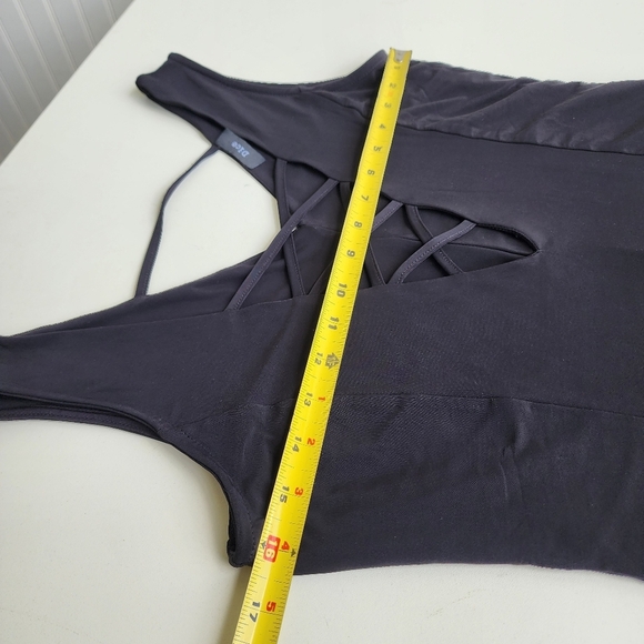 Dice Deep V-Neck Knit Dress Women's Lace Up Sleeveless Straps Stretch Sz M - Picture 7 of 13